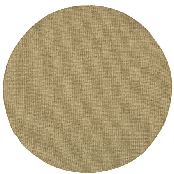 Karavia Solid Tan Seagrass Look Indoor Outdoor Rug - Karavia 2068X #_shape=Round
