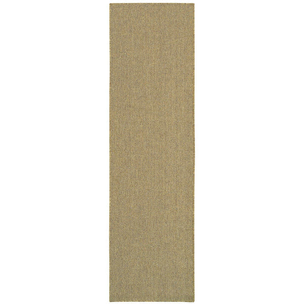 Karavia Solid Tan Seagrass Look Indoor Outdoor Rug - Karavia 2068X #_shape=Runner