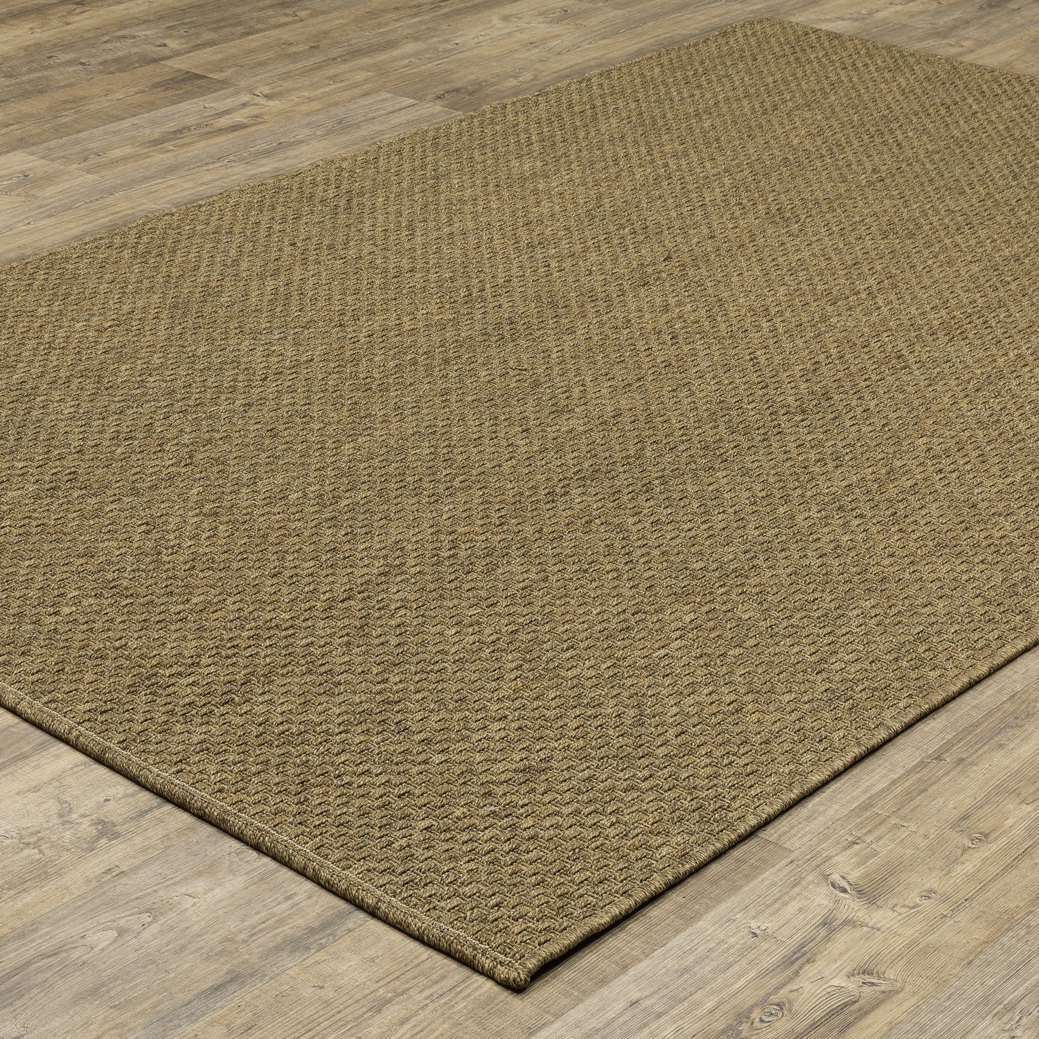 Karavia Solid Mocha Seagrass Look Indoor Outdoor Rug - Karavia 2160N