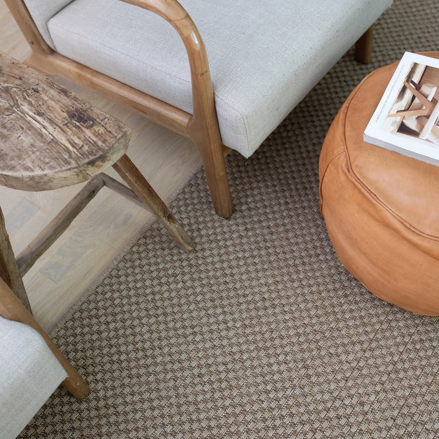 Karavia Solid Mocha Seagrass Look Indoor Outdoor Rug - Karavia 2160N