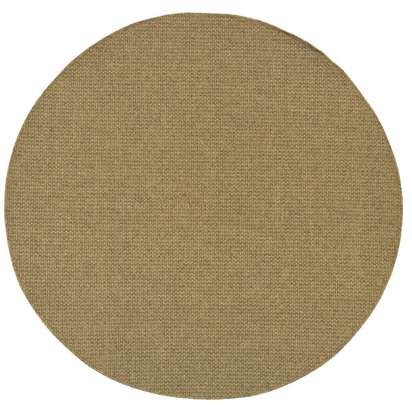 Karavia Solid Mocha Seagrass Look Indoor Outdoor Rug - Karavia 2160N #_shape=Round