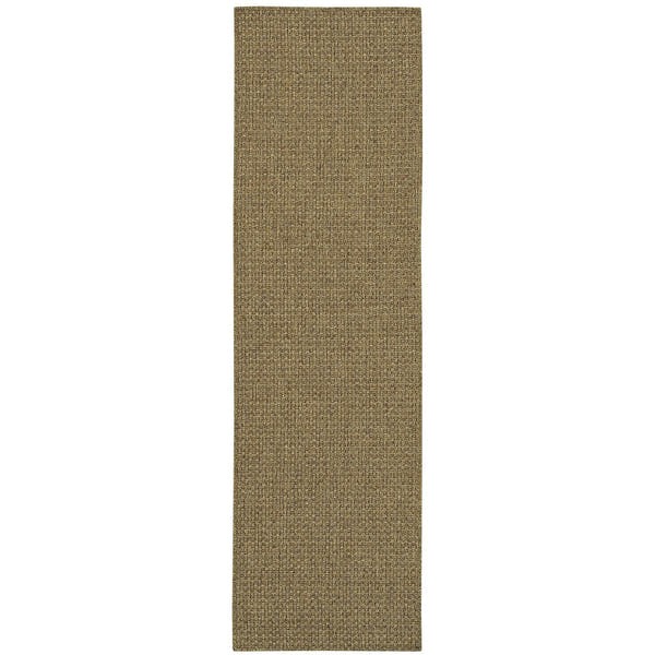 Karavia Solid Mocha Seagrass Look Indoor Outdoor Rug - Karavia 2160N #_shape=Runner