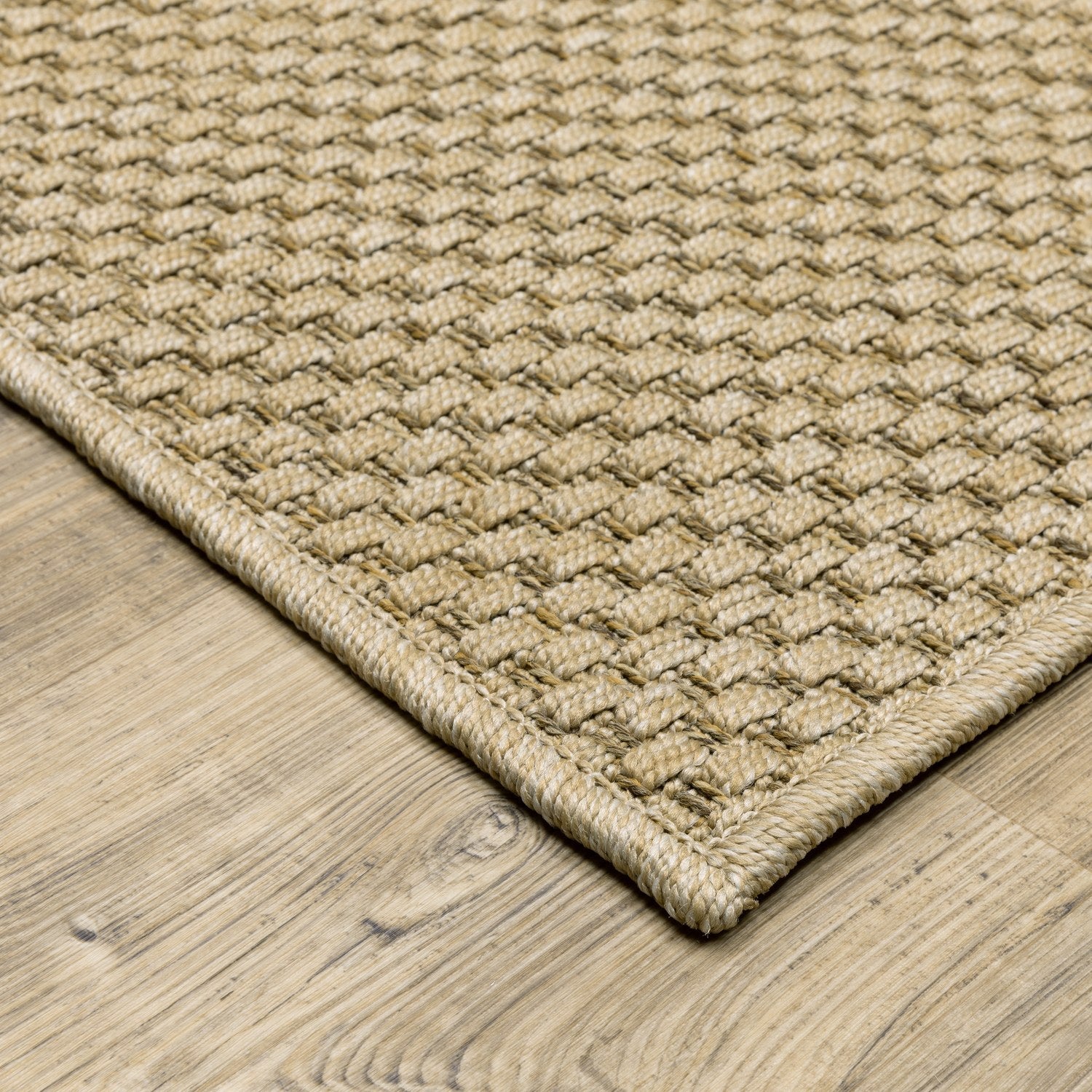 Karavia Basketweave Sand Seagrass Look Indoor Outdoor Rug - Karavia 2160X