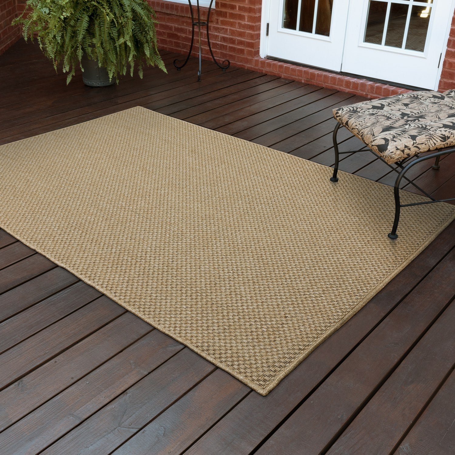 Karavia Basketweave Sand Seagrass Look Indoor Outdoor Rug - Karavia 2160X