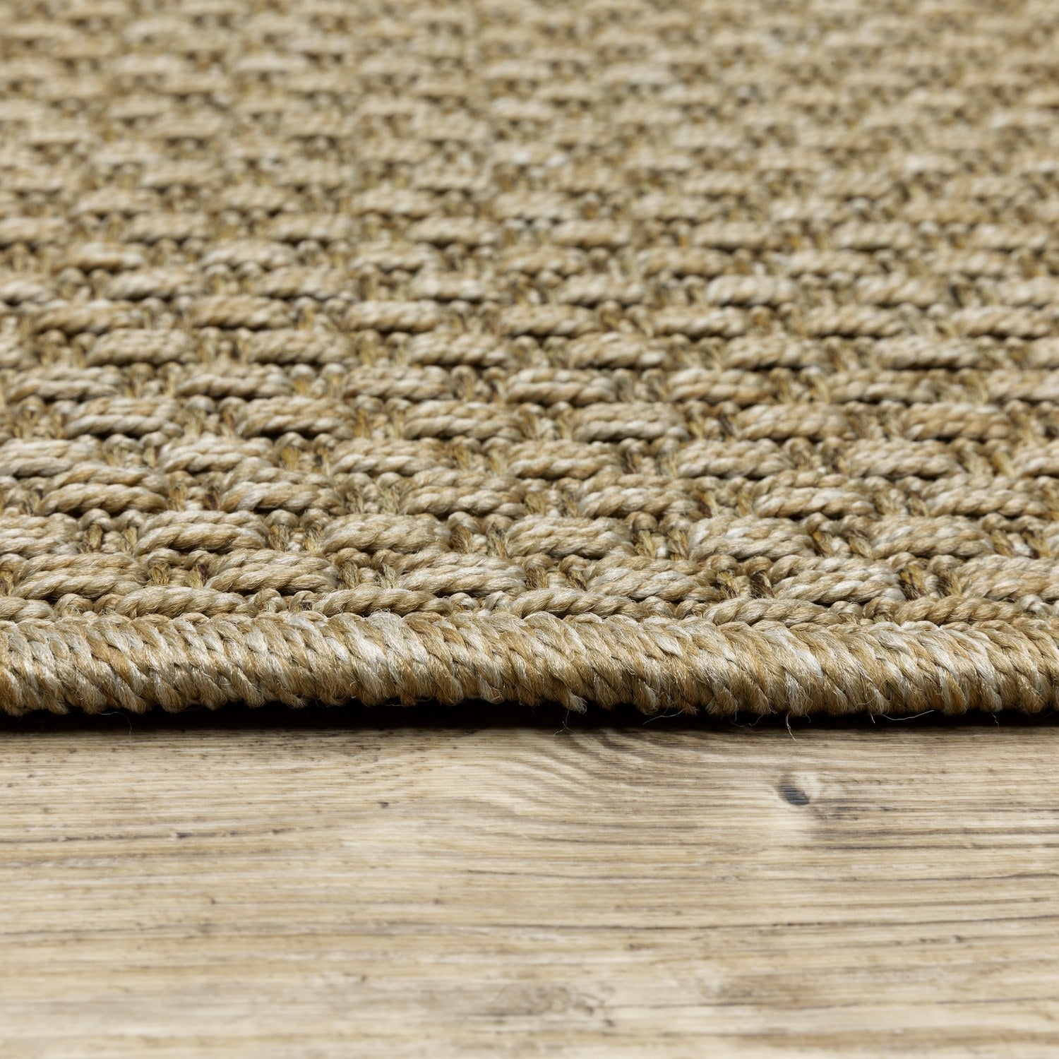 Karavia Basketweave Sand Seagrass Look Indoor Outdoor Rug - Karavia 2160X