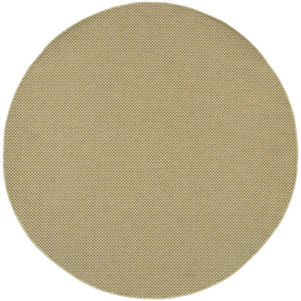 Karavia Basketweave Sand Seagrass Look Indoor Outdoor Rug - Karavia 2160X #_shape=Round