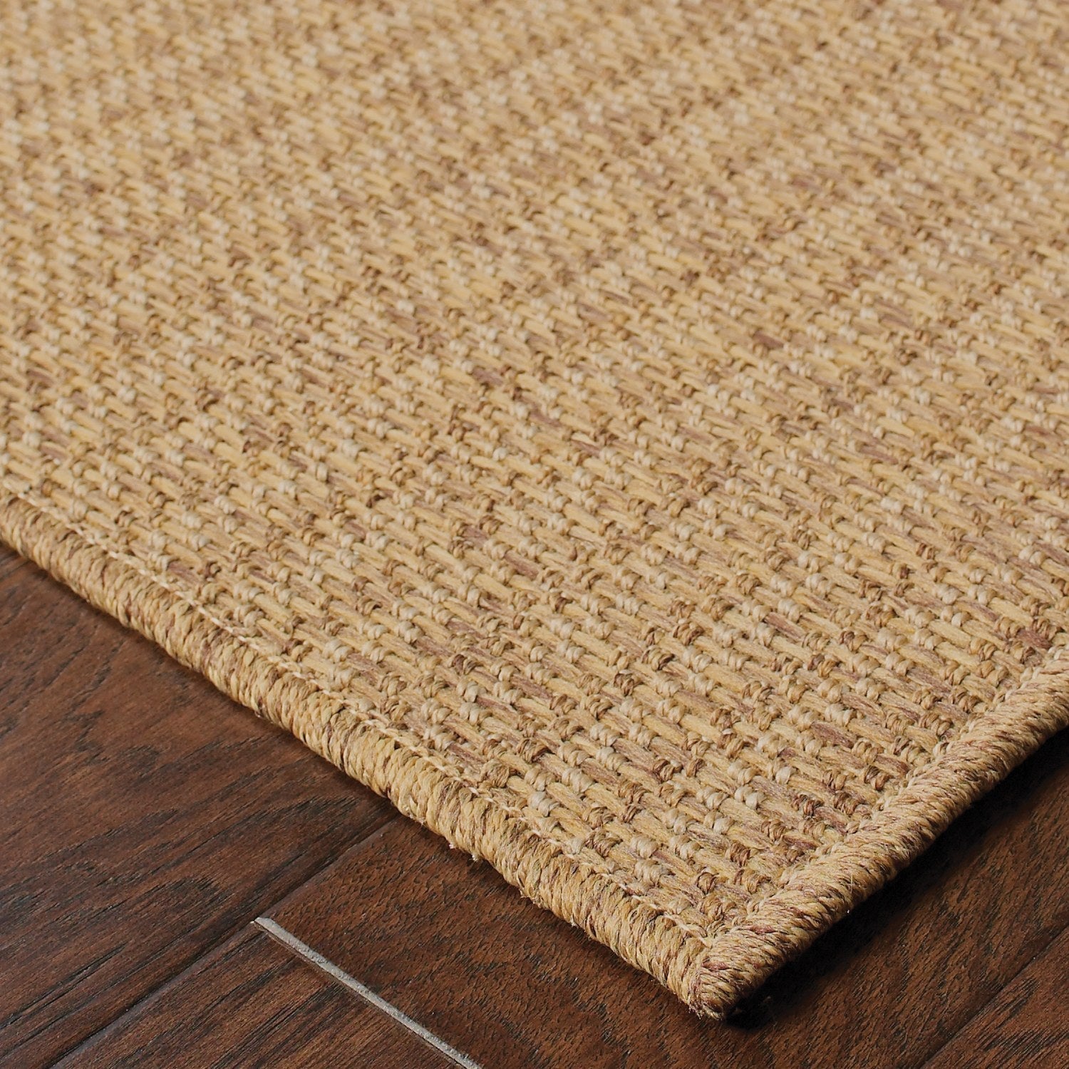 Karavia Pinstripe Terracotta Seagrass Look Indoor Outdoor Rug - Karavia 550X3