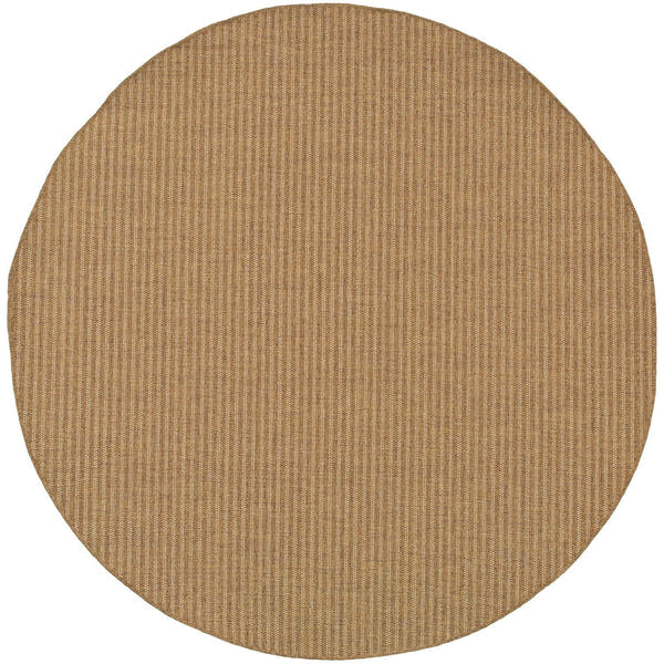 Karavia Pinstripe Terracotta Seagrass Look Indoor Outdoor Rug - Karavia 550X3 #_shape=Round
