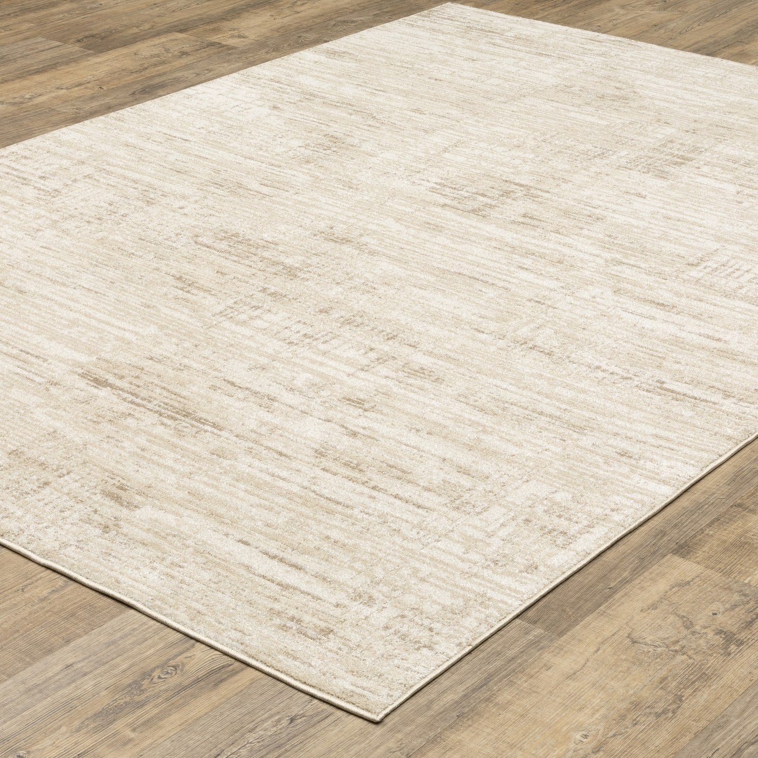 Lauren Brushed Abstract Beige Tan High-Low Distressed Rug - Lauren LRN01