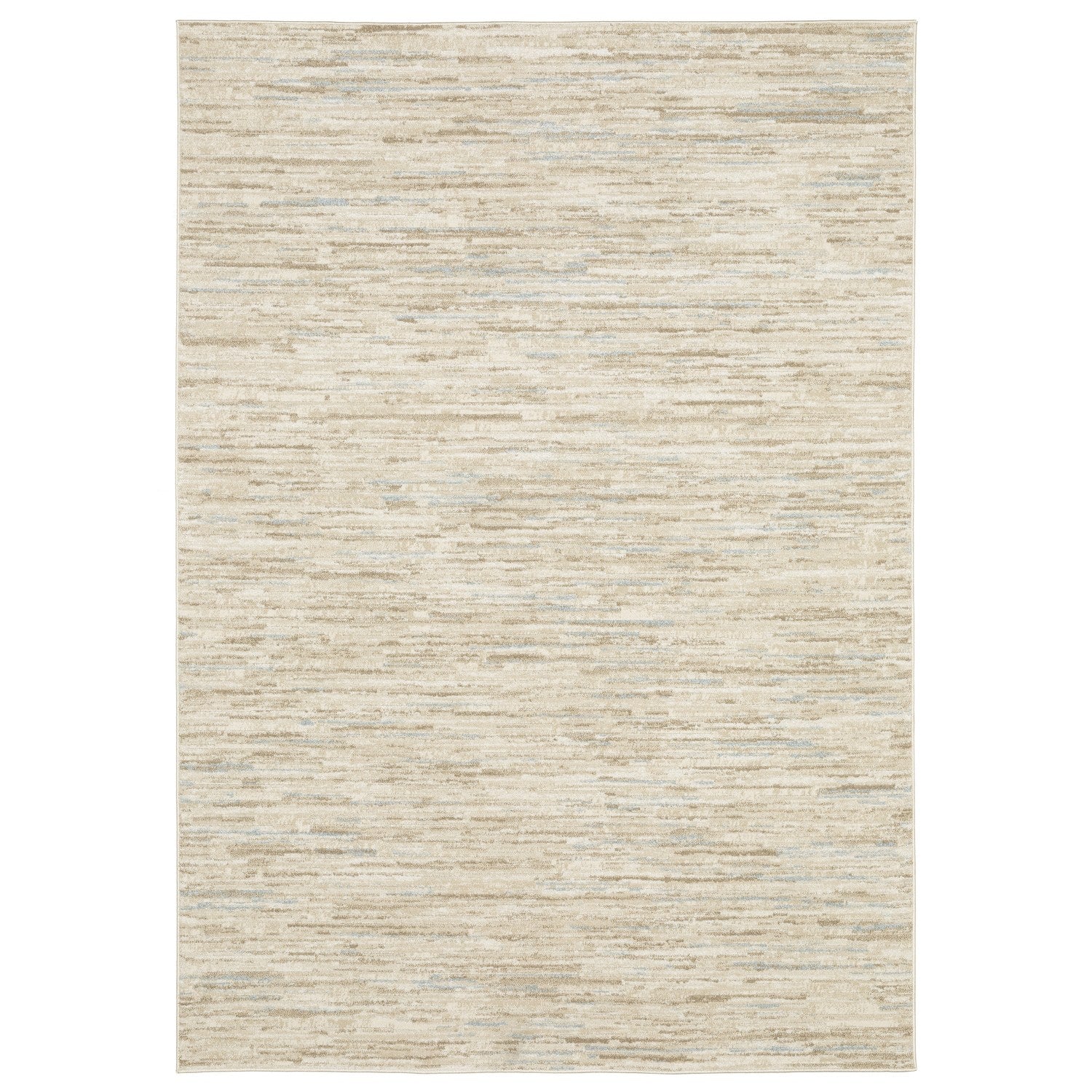 Lauren Heathered Stripe Beige Tan High-Low Distressed Rug - Lauren LRN04 #_shape=Rectangle #_shape=Runner