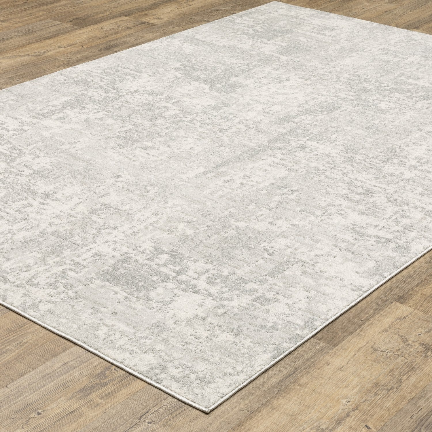 Lauren Weathered Abstract Grey High-Low Distressed Rug - Lauren LRN05