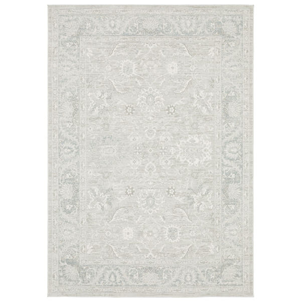 Lauren Bordered Oriental Grey High-Low Distressed Rug - Lauren LRN08 #_shape=Rectangle #_shape=Runner