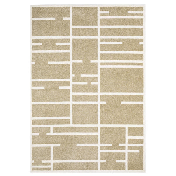 Quinn Broken Grid Beige Ivory Textured Frieze Rug - Quinn QUI04 #_shape=Rectangle
