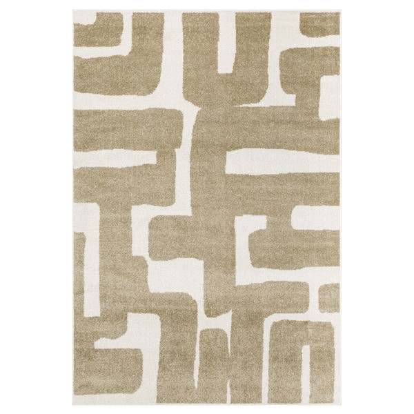 Quinn Maze Beige Ivory Textured Frieze Rug - Quinn QUI09 #_shape=Rectangle
