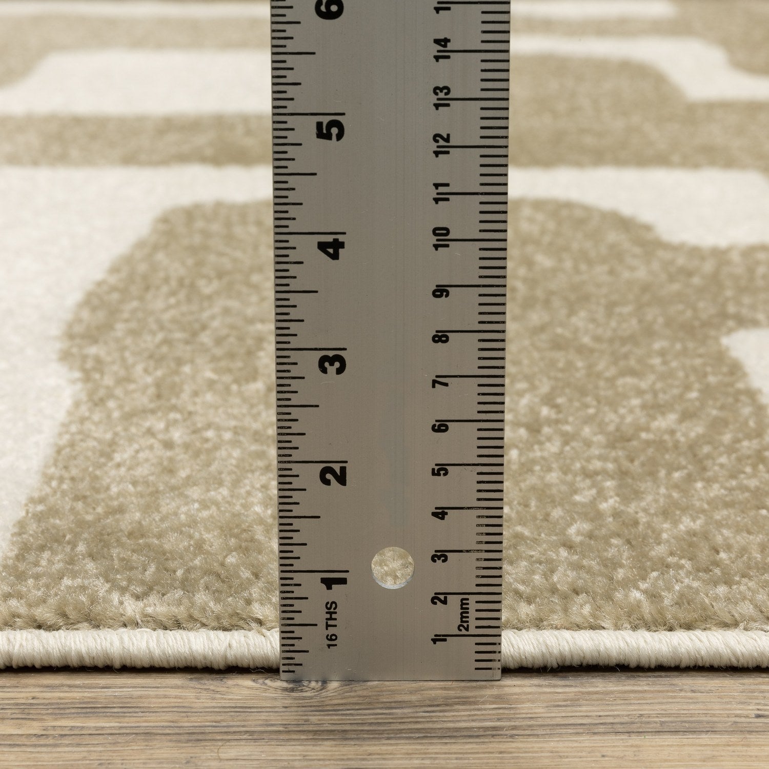 Quinn Maze Beige Ivory Textured Frieze Rug - Quinn QUI09