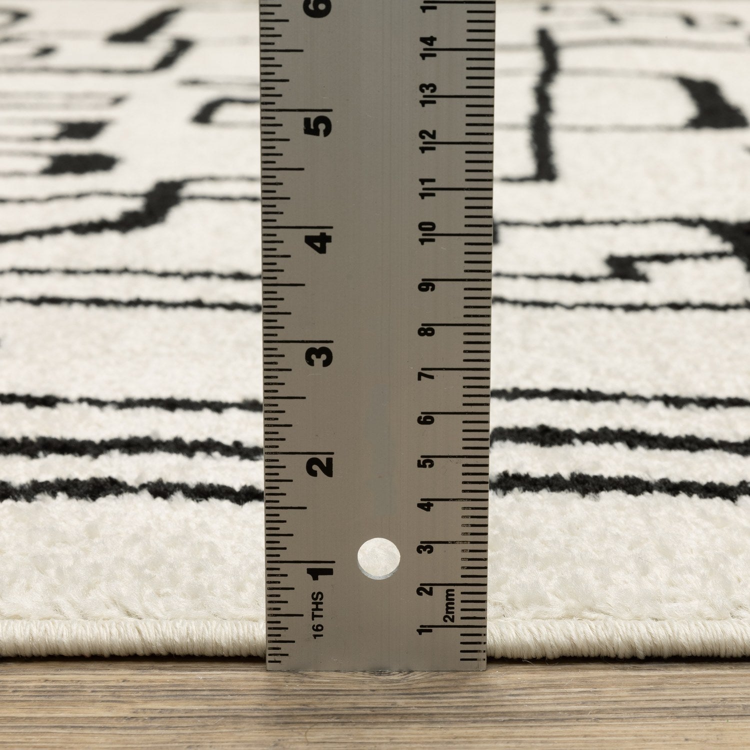 Quinn Doodle Beige Black Textured Frieze Rug - Quinn QUI11