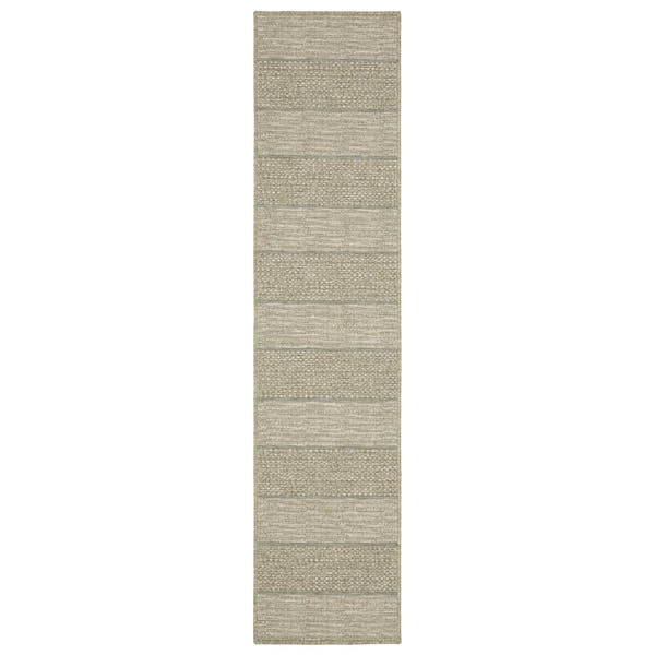 Tortuga Wide Stripe Tan Wool Look Indoor Outdoor Rug - Tortuga TR01A #_shape=Runner
