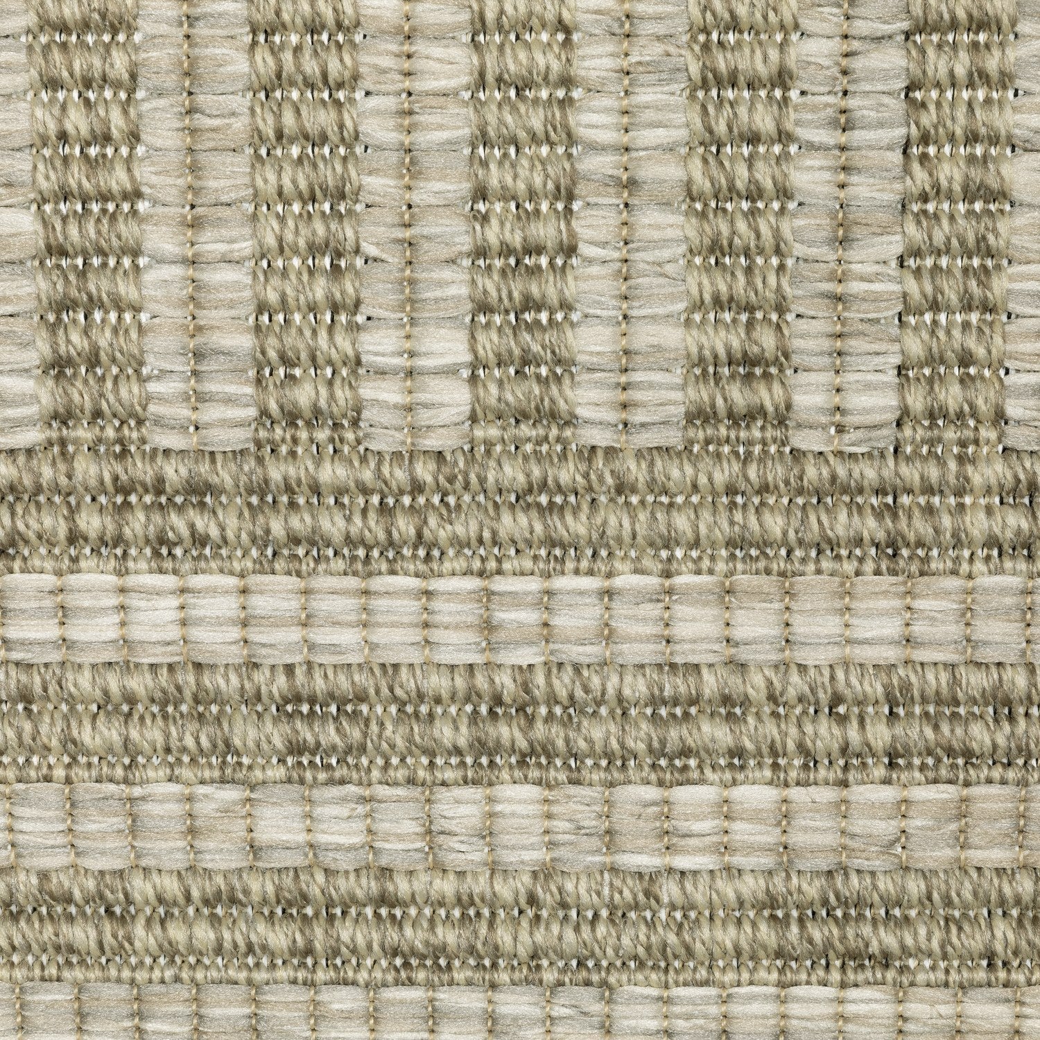 Tortuga Mixed Stripe Tan Wool Look Indoor Outdoor Rug - Tortuga TR02A