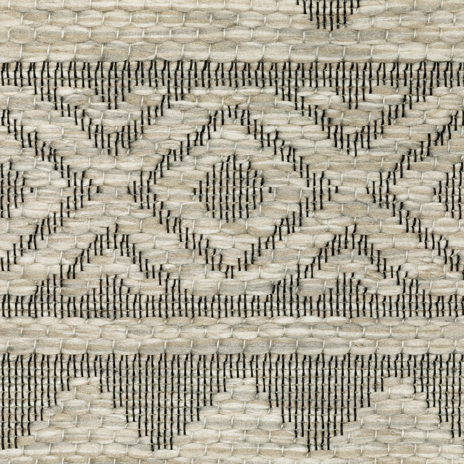 Tortuga Tribal Stripe Tan Wool Look Indoor Outdoor Rug - Tortuga TR03A