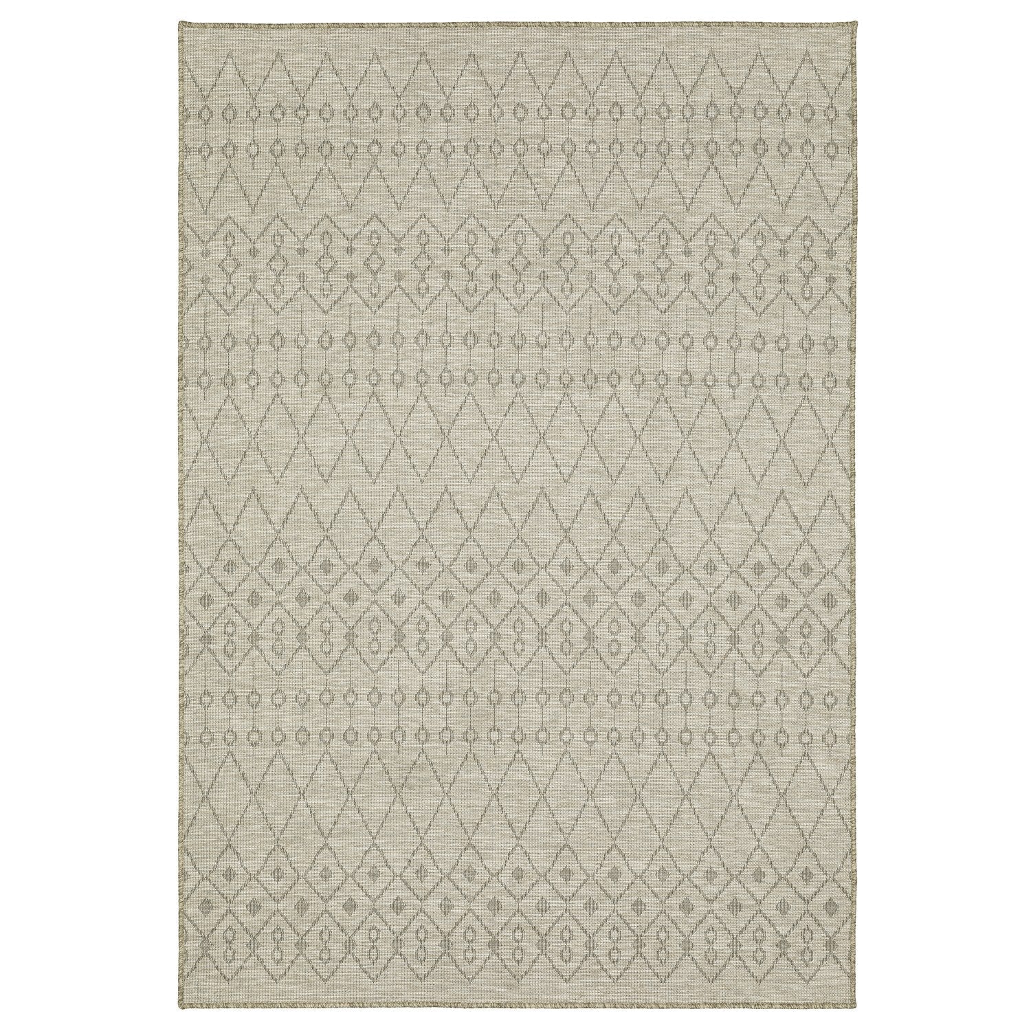 Tortuga Diamond Trellis Tan Wool Look Indoor Outdoor Rug - Tortuga TR04A #_shape=Rectangle