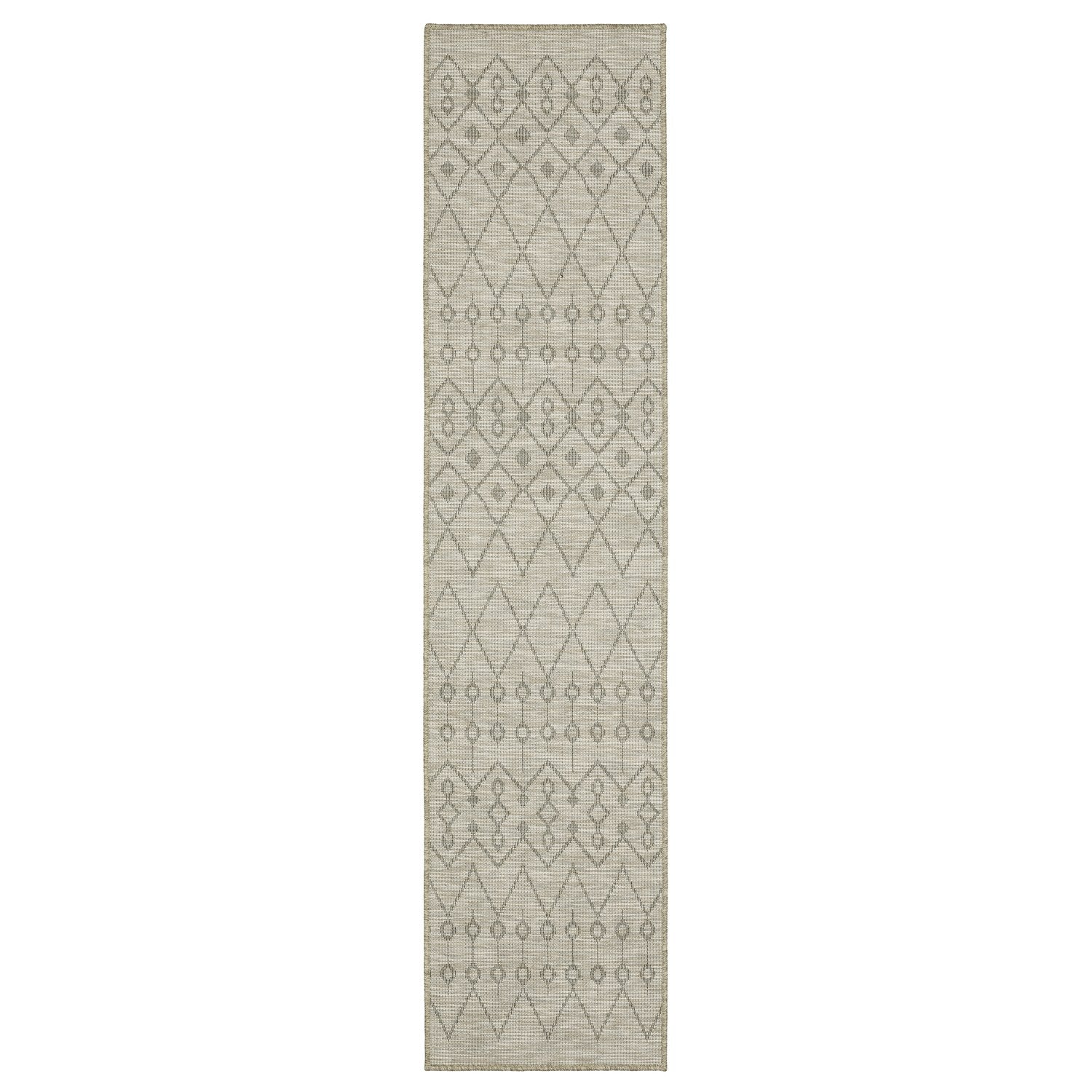 Tortuga Diamond Trellis Tan Wool Look Indoor Outdoor Rug - Tortuga TR04A #_shape=Runner