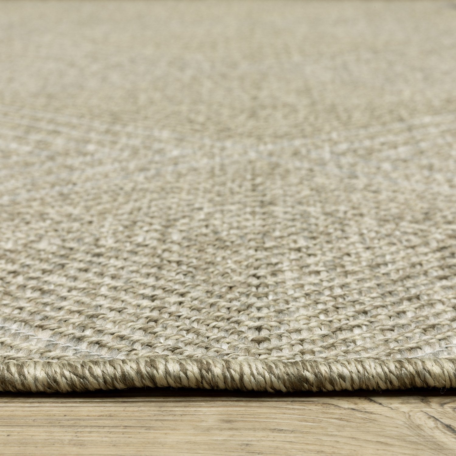 Tortuga Geometric Diamond Beige Wool Look Indoor Outdoor Rug - Tortuga TR05A