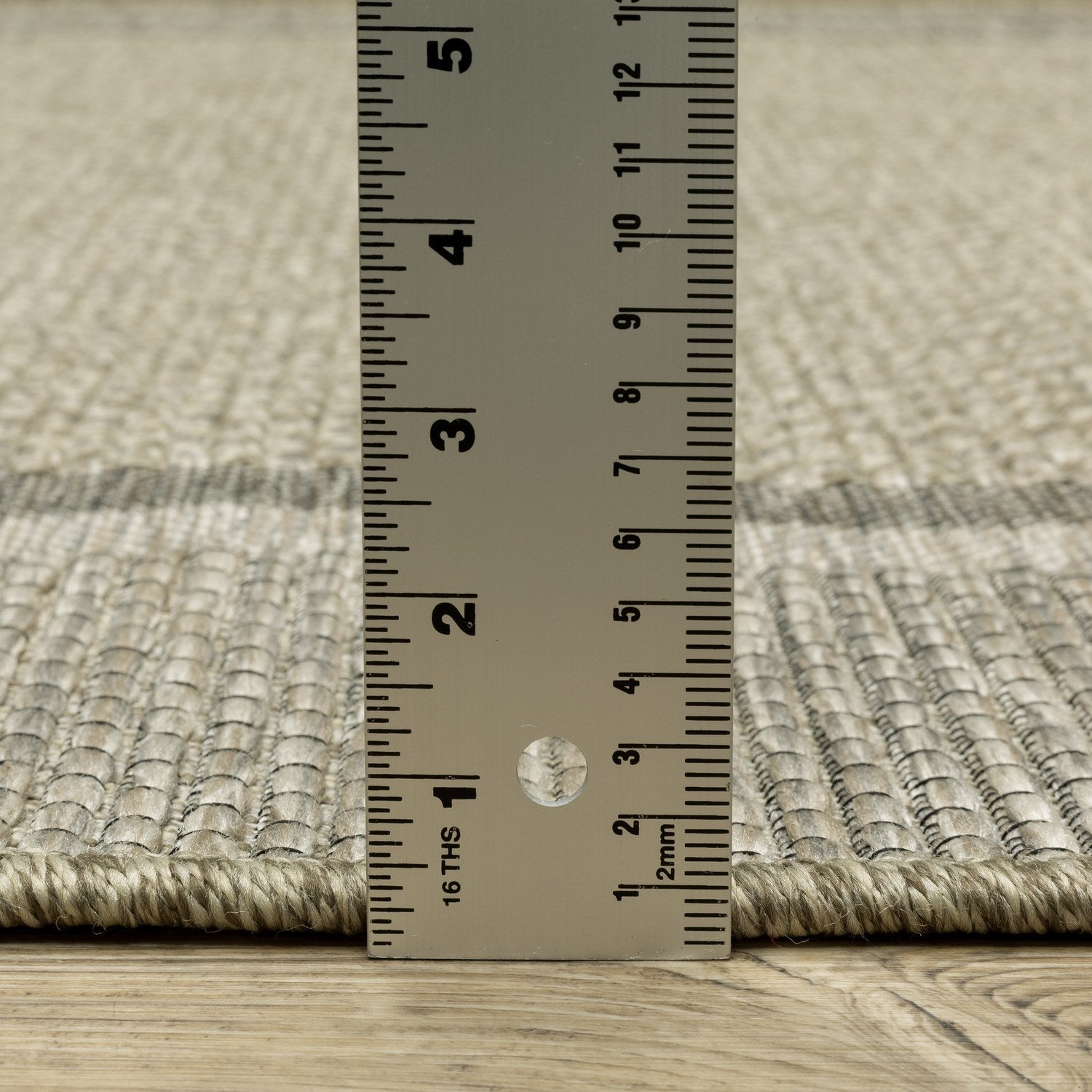 Tortuga Solid Border Beige Wool Look Indoor Outdoor Rug - Tortuga TR06A