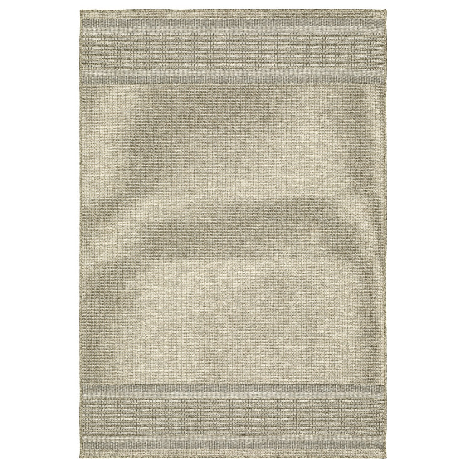 Tortuga Banded Beige Wool Look Indoor Outdoor Rug - Tortuga TR07A #_shape=Rectangle
