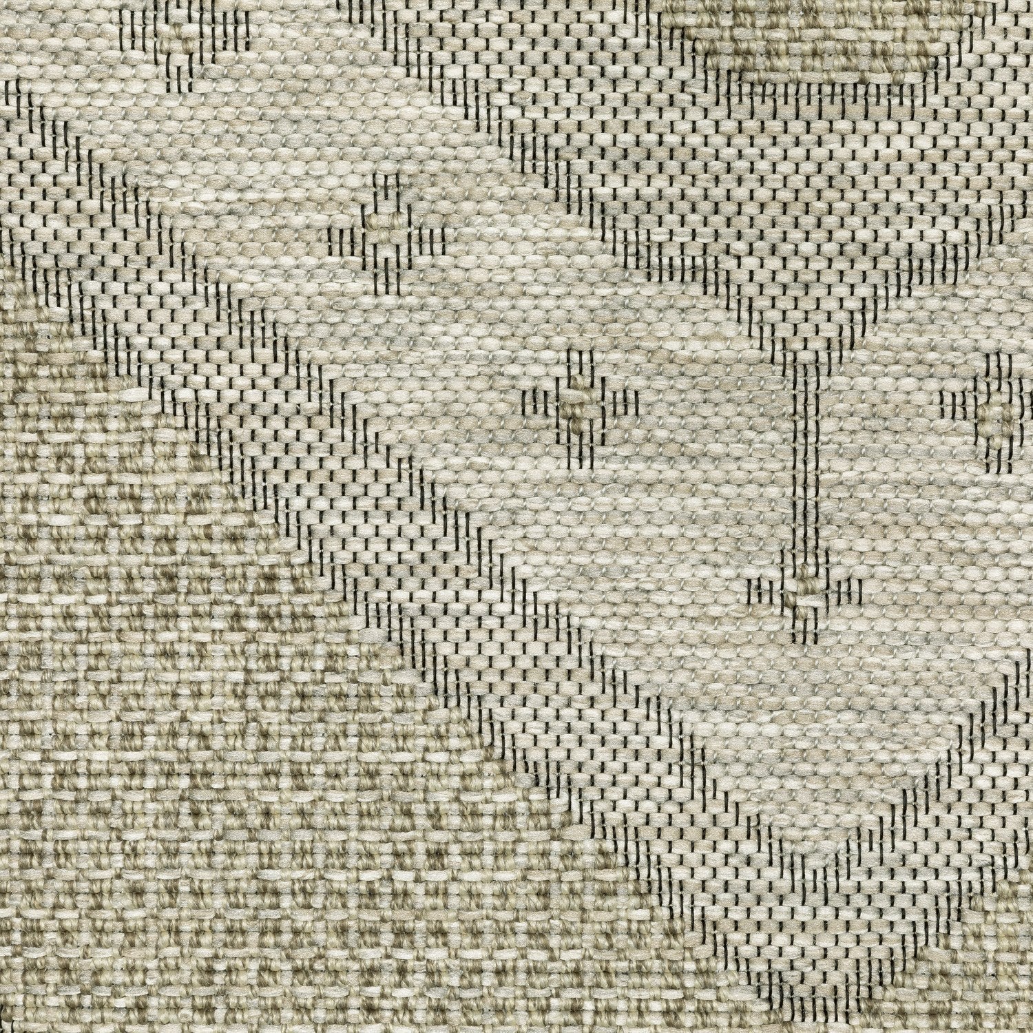 Tortuga Tribal Medallion Beige Wool Look Indoor Outdoor Rug - Tortuga TR08A