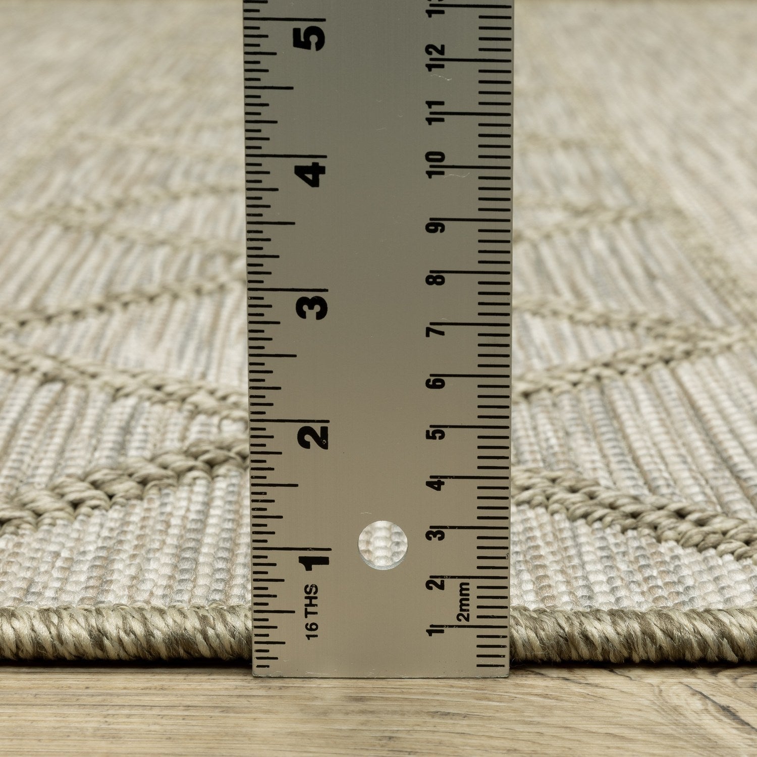 Tortuga Diamond Stripe Tan Wool Look Indoor Outdoor Rug - Tortuga TR11A