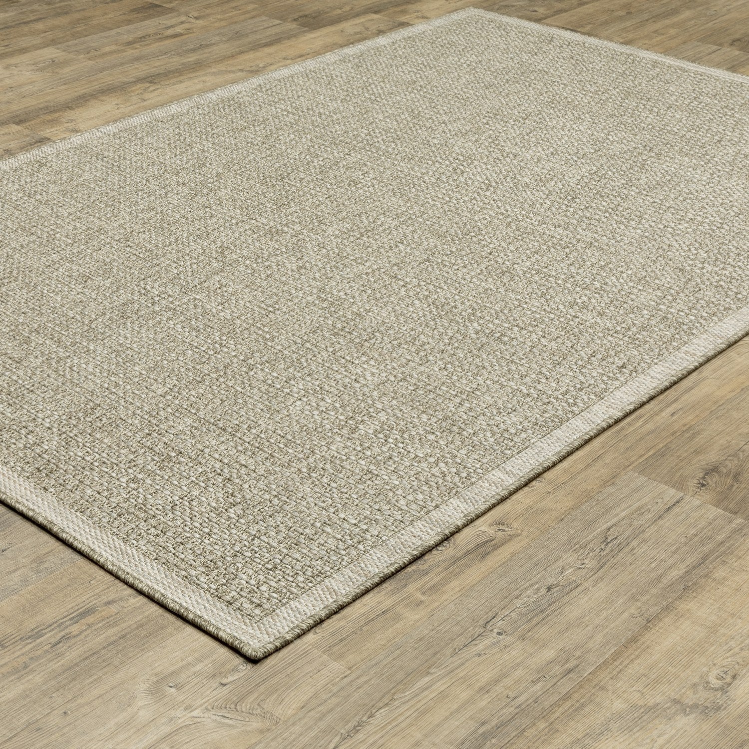 Tortuga Solid Light Brown Wool Look Indoor Outdoor Rug - Tortuga TR12A