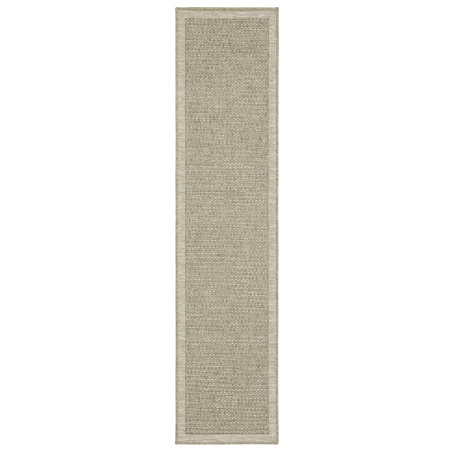 Tortuga Solid Light Brown Wool Look Indoor Outdoor Rug - Tortuga TR12A #_shape=Runner