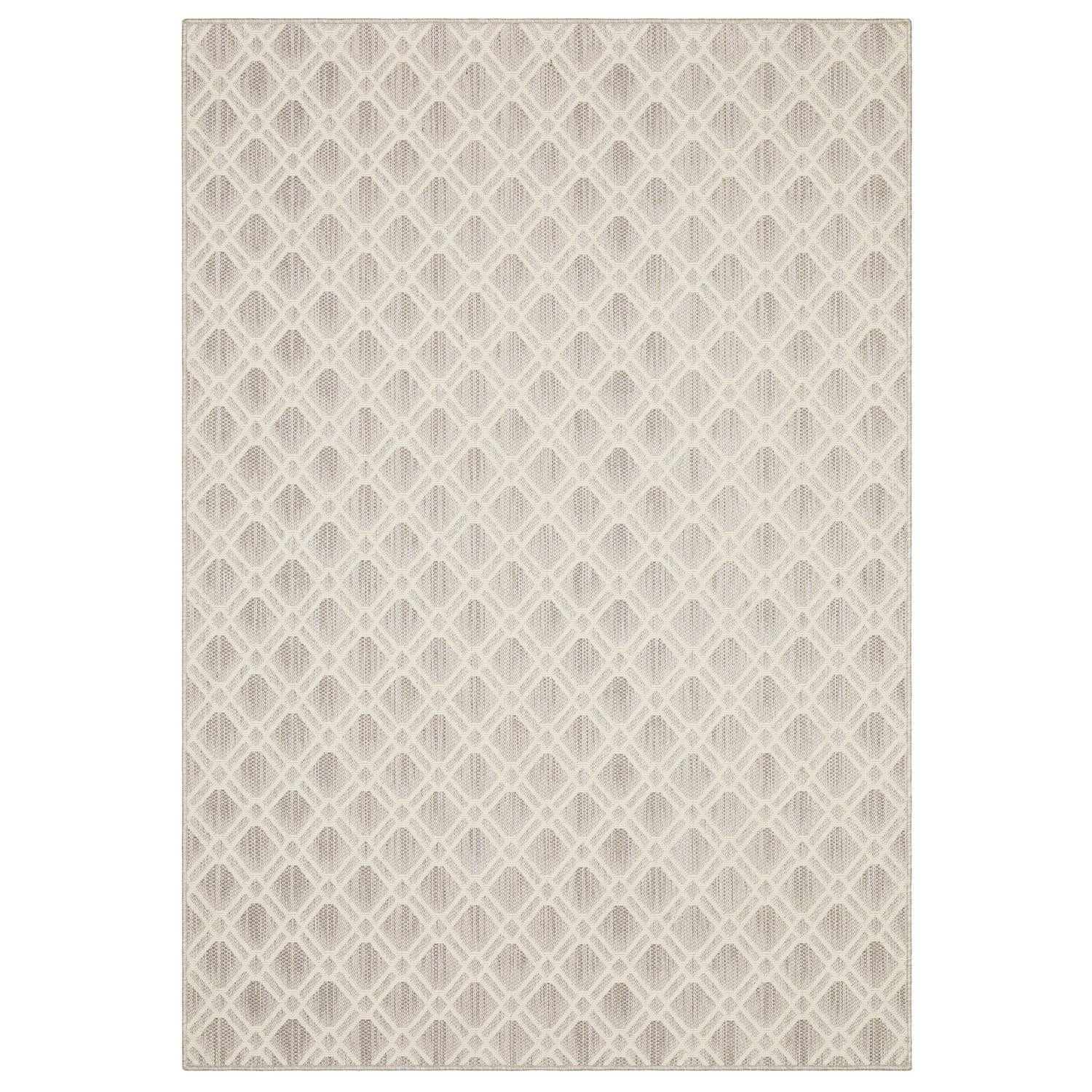 Zarina Diamond Trellis Ivory Jute Look Indoor Outdoor Rug - Zarina ZAR01 #_shape=Rectangle #_shape=Runner