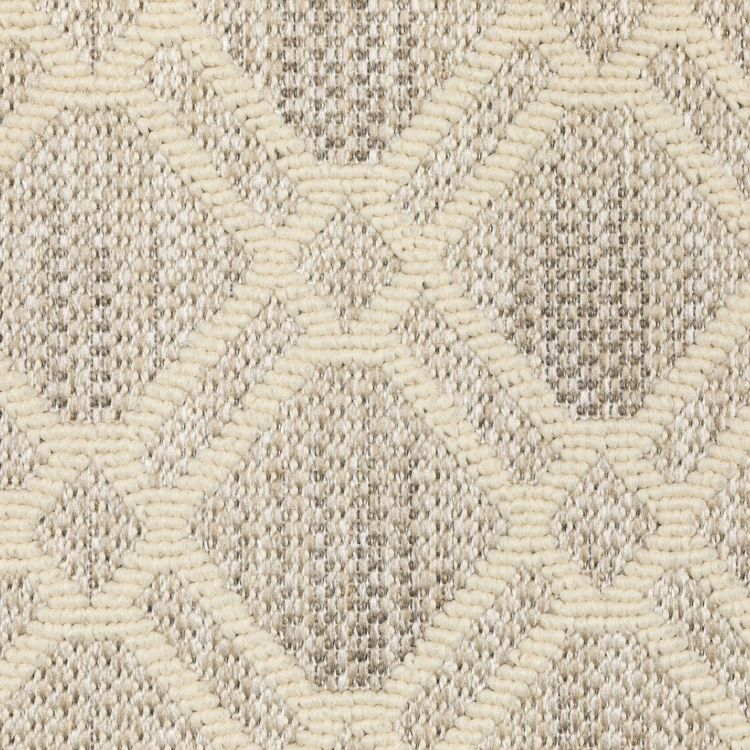 Zarina Diamond Trellis Ivory Jute Look Indoor Outdoor Rug - Zarina ZAR01