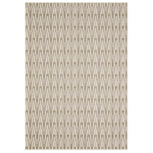 Zarina Dash Stripe Beige Jute Look Indoor Outdoor Rug - Zarina ZAR03 #_shape=Rectangle #_shape=Runner