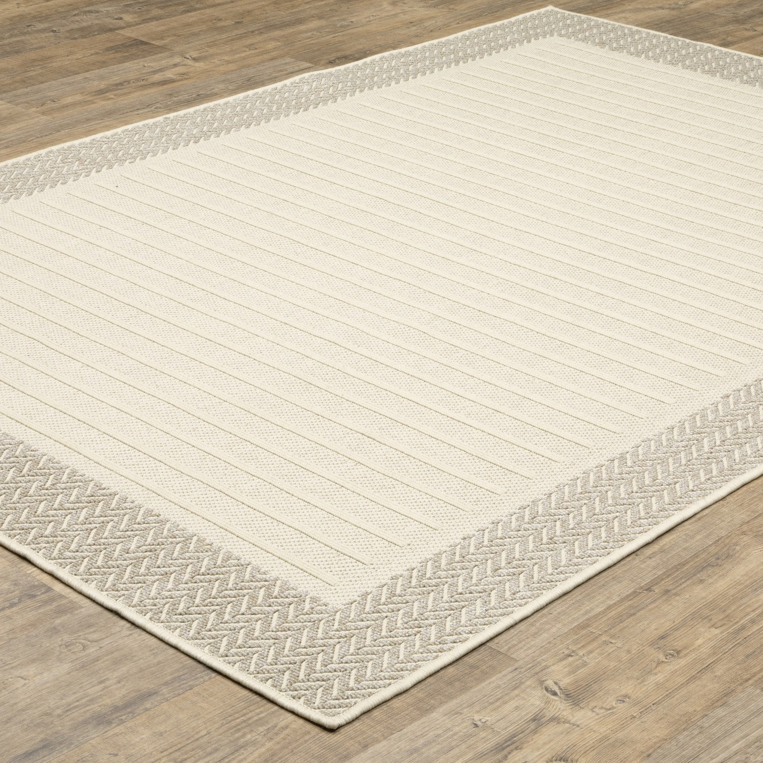 Zarina Bordered Ivory Jute Look Indoor Outdoor Rug - Zarina ZAR04
