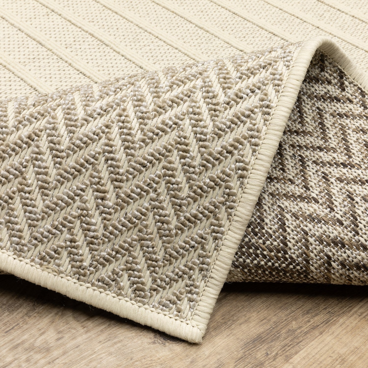 Zarina Bordered Ivory Jute Look Indoor Outdoor Rug - Zarina ZAR04
