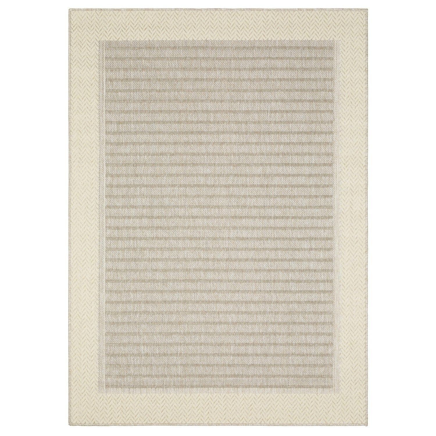 Zarina Bordered Tan Jute Look Indoor Outdoor Rug - Zarina ZAR05 #_shape=Rectangle #_shape=Runner