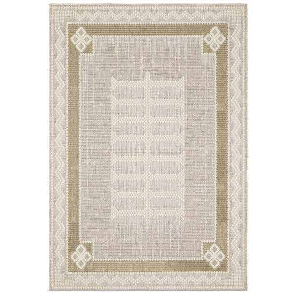 Zarina Heritage Border Beige Jute Look Indoor Outdoor Rug - Zarina ZAR08 #_shape=Rectangle #_shape=Runner
