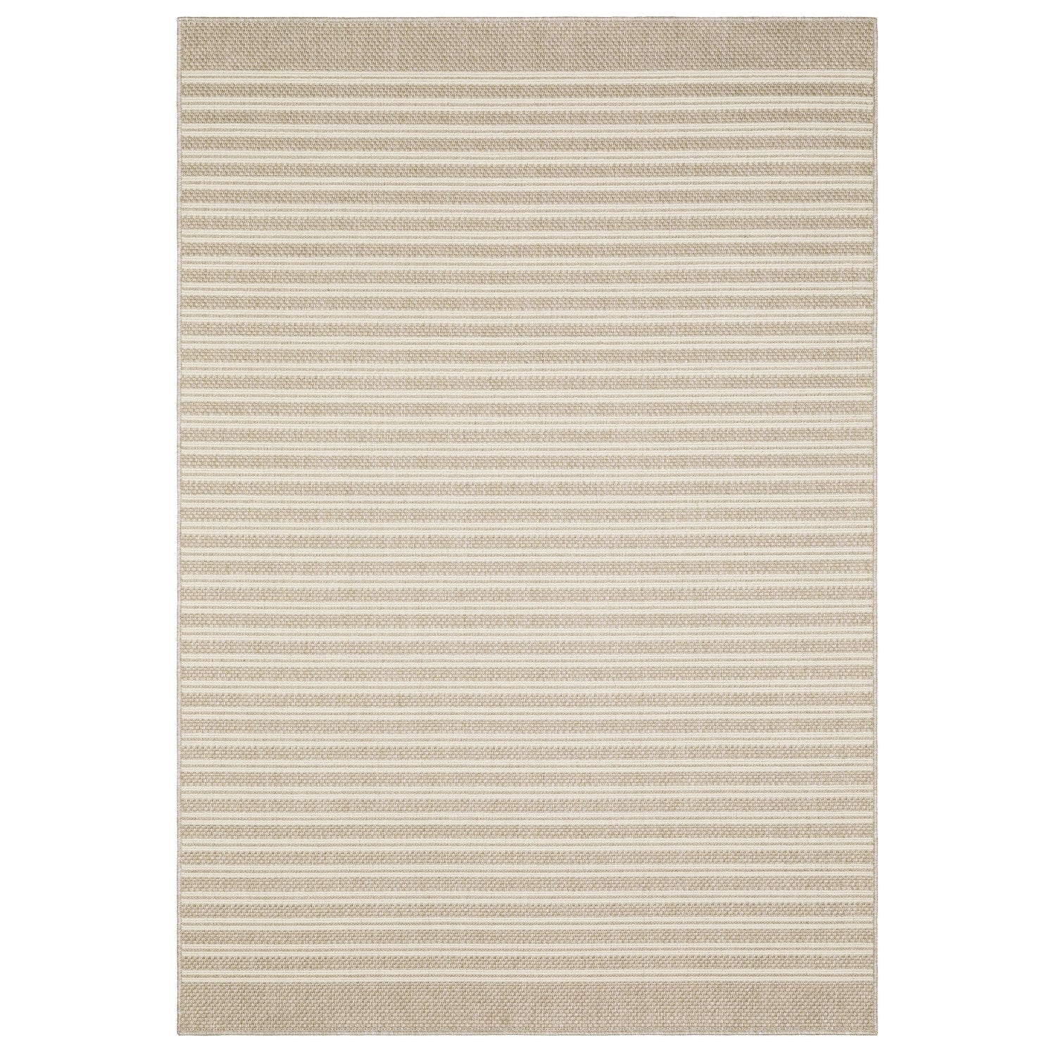 Zarina Ticking Stripe Beige Jute Look Indoor Outdoor Rug - Zarina ZAR09 #_shape=Rectangle #_shape=Runner