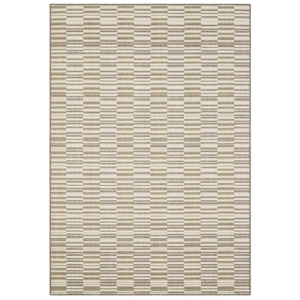 Zarina Woven Blocks Tan Jute Look Indoor Outdoor Rug - Zarina ZAR10 #_shape=Rectangle #_shape=Runner