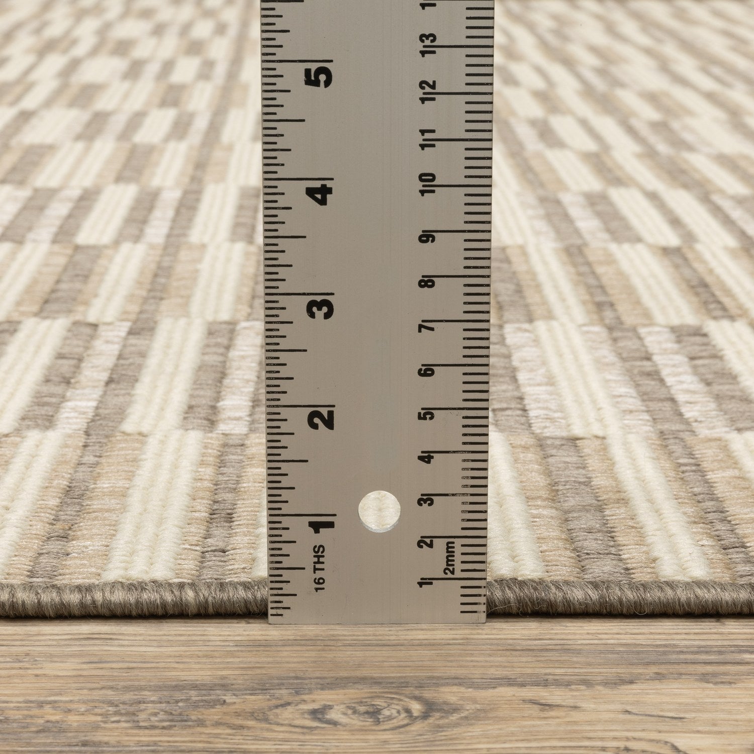 Zarina Woven Blocks Tan Jute Look Indoor Outdoor Rug - Zarina ZAR10
