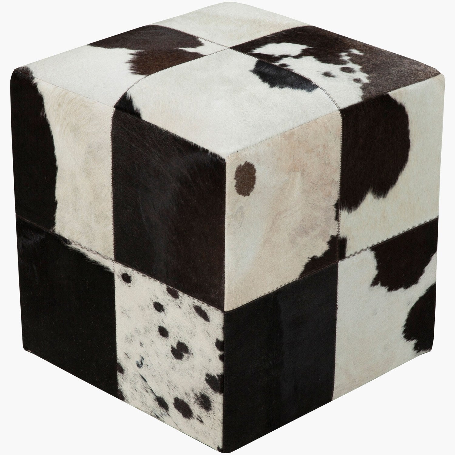 Appalachian Ottoman in Black & Cream & Beige & Brown