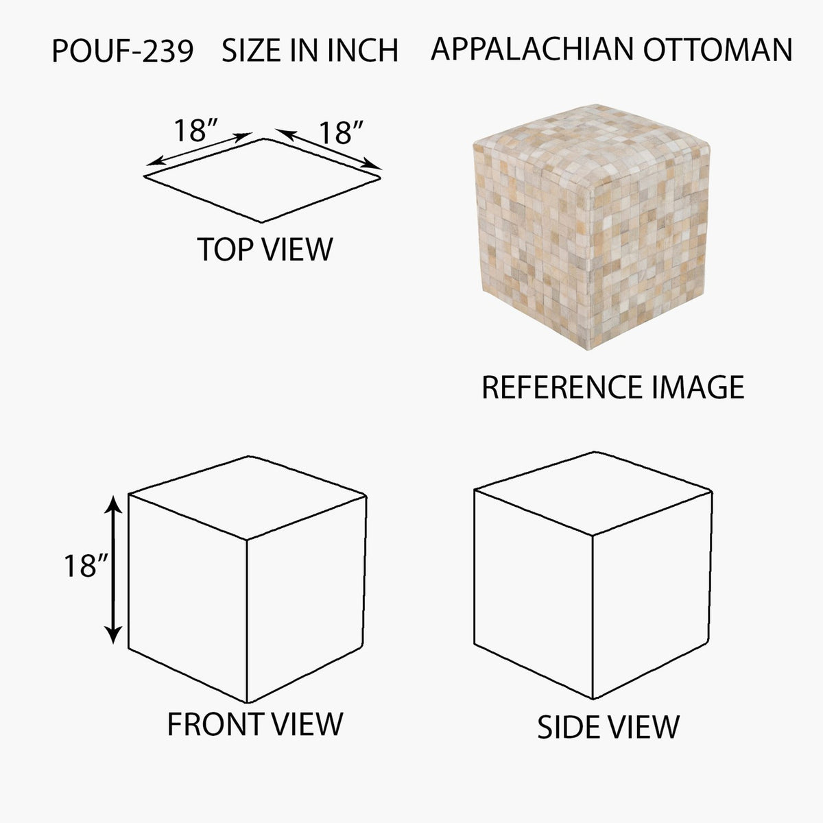 Appalachian Ottoman - linedrawing