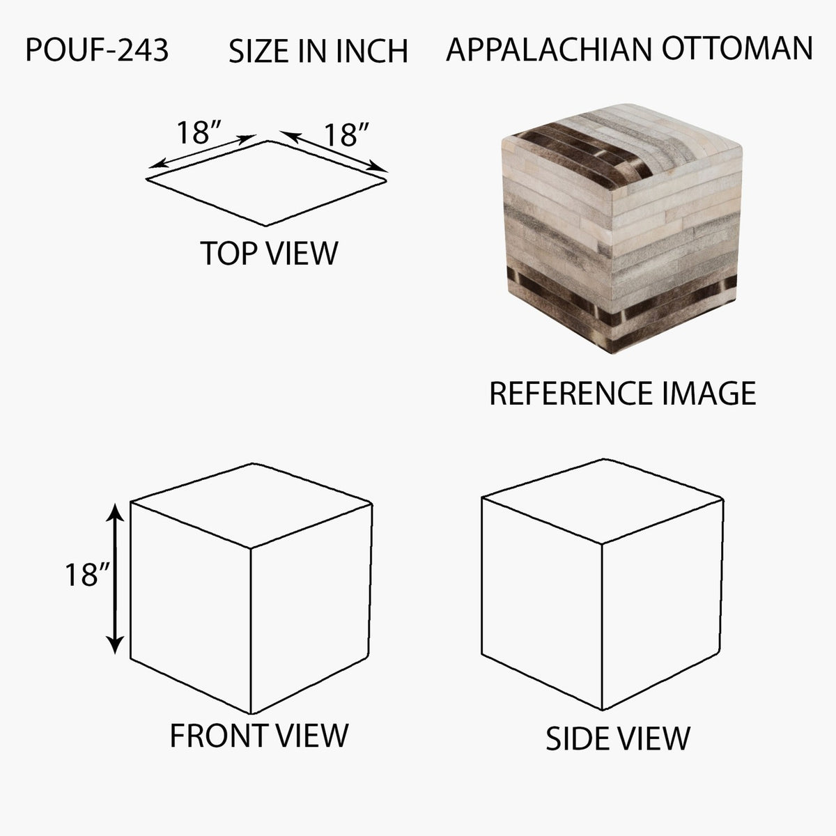 Appalachian Ottoman - linedrawing