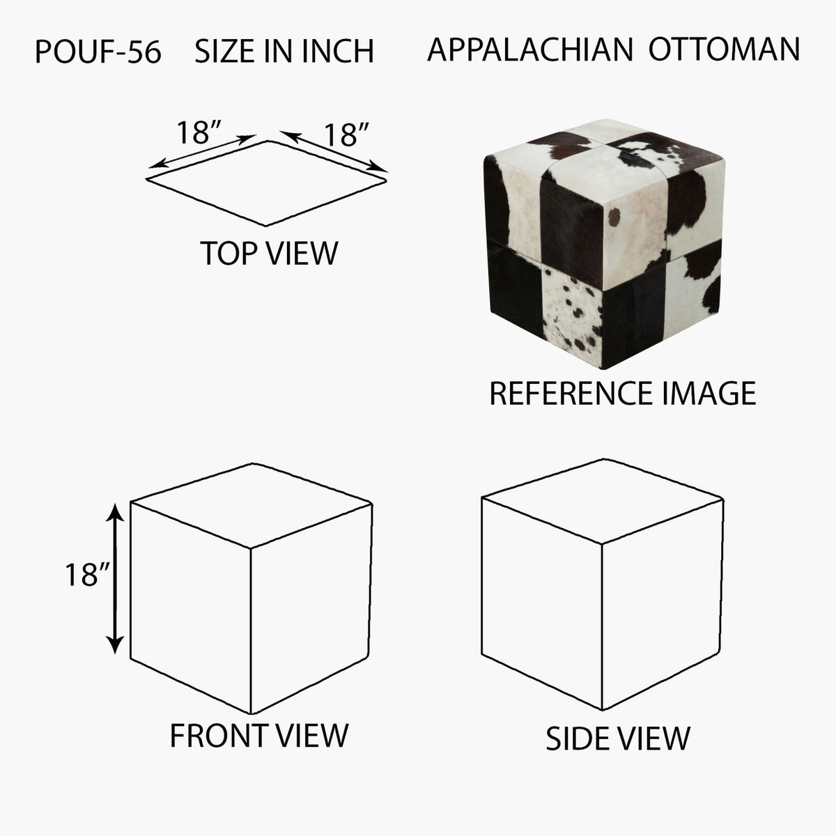 Appalachian Ottoman - linedrawing
