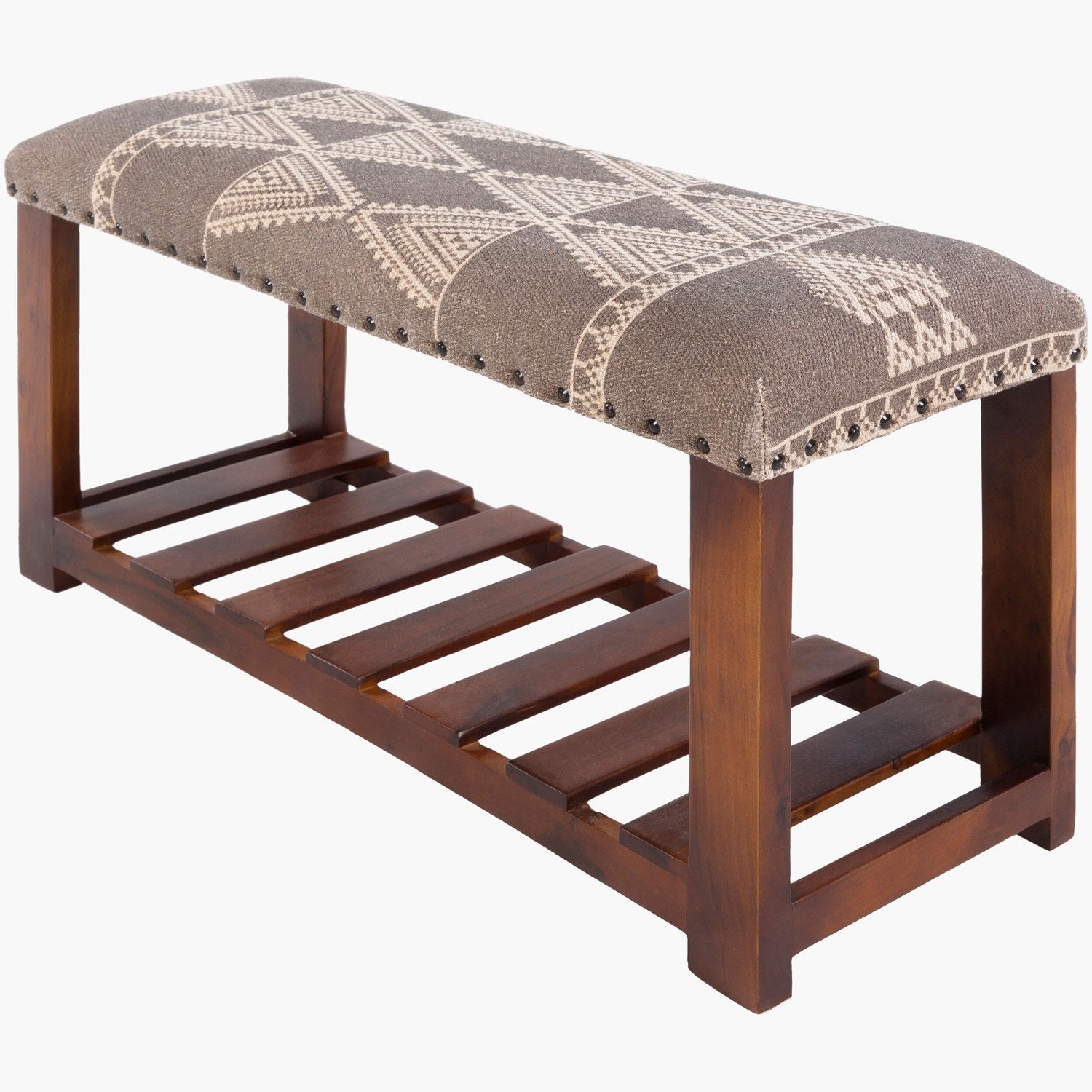 Asmara Bench in Light Gray & Light Beige