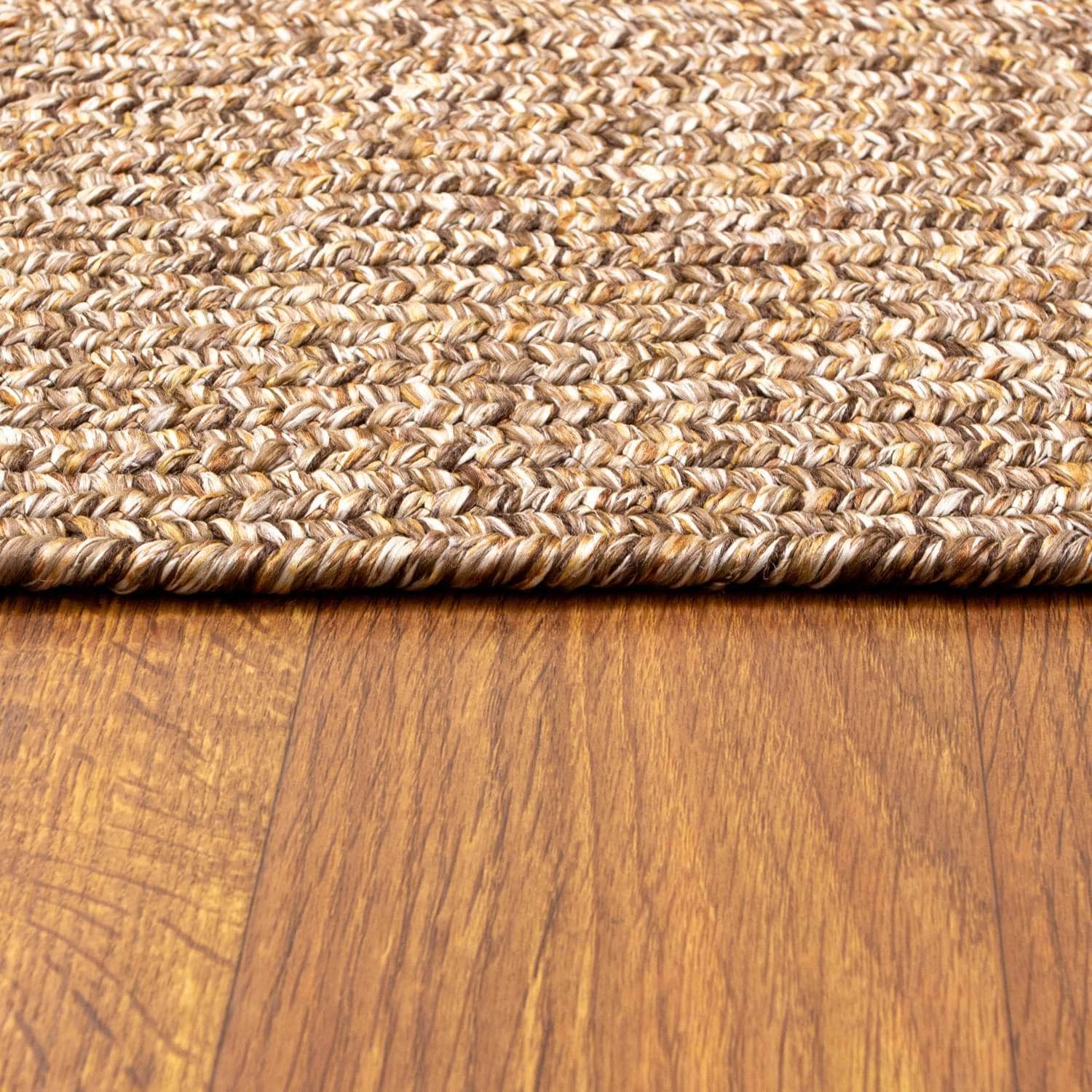 Brown Farmhouse Rug -  Washable Indoor/Outdoor -Primitive Braided Rugs  - Made in USA - Rustic Living Collection