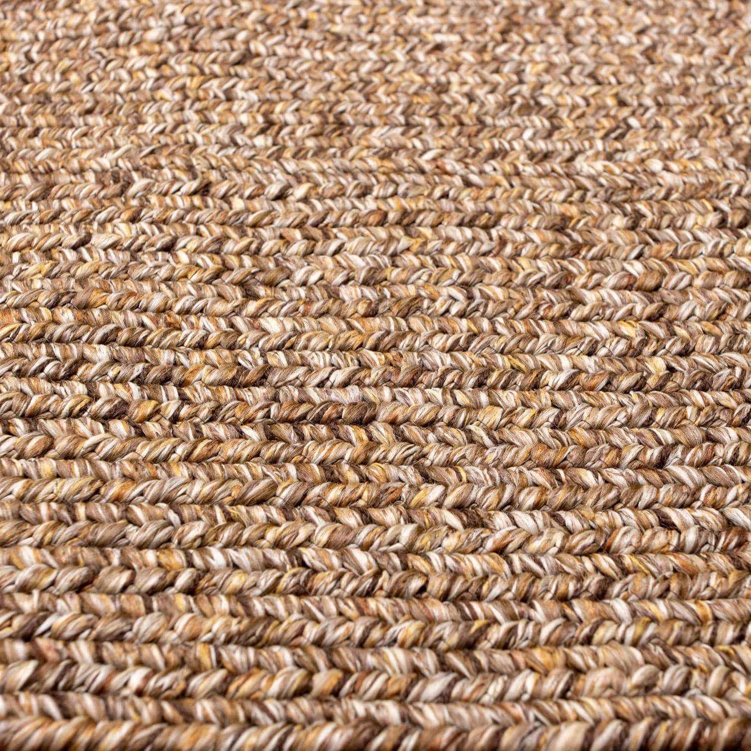 Brown Farmhouse Rug -  Washable Indoor/Outdoor -Primitive Braided Rugs  - Made in USA - Rustic Living Collection