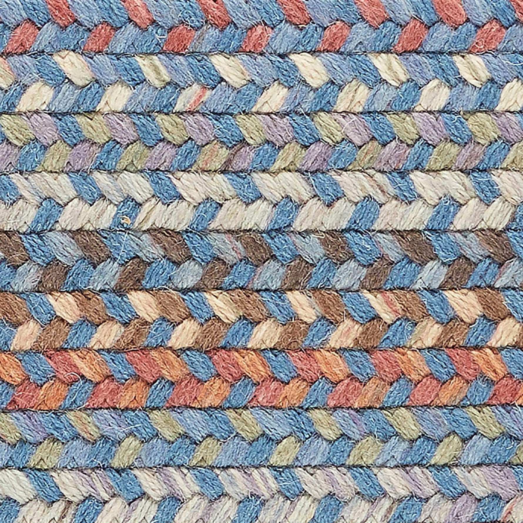 Cherry Hill Premium Braided Wool Rug - Blue Multi